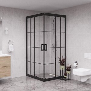 Black Quandrum  6mm Karolajlı Kare Duşakabin 110x110 cm