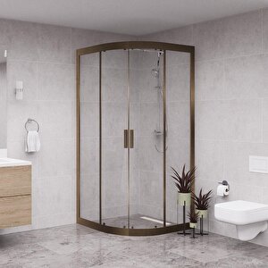 Bronze Luna 6mm Şeffaf Cam Oval Duşakabin 80x80 cm
