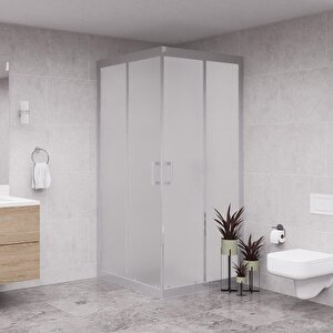 Silver Quandrum  6mm Tam Kumlamalı Kare Duşakabin 130x130 cm