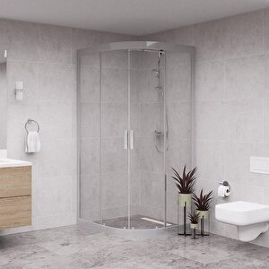 Silver Luna 6mm Şeffaf Cam Oval Duşakabin 90x90 cm