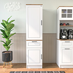 Çok Amaçlı Mutfak Erzak Dolabı  Beyaz-ahşap Mtf_101