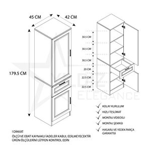 Çok Amaçlı Mutfak Erzak Dolabı  Beyaz-ahşap Mtf_101