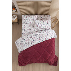 Morena Battal Boy Lüx Wellsoft Yorgan Çift Taraflı - 2 Adet Yastık Kılıflı Yorgan Seti 215x235 Cm Bordo