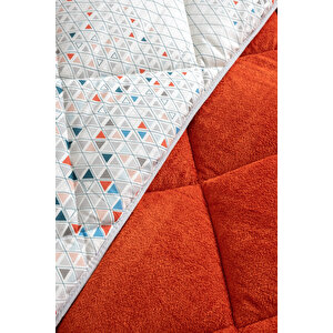 Evoria Tek Kişilik Wellsoft Yorgan Uyku Seti Lastikli Çarşaflı Yastık Kılıflı Tek Kişilik Uyku Seti Turuncu