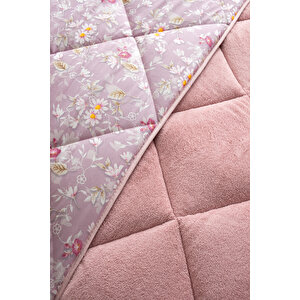 Nordelle Çift Kişilik Wellsoft Yorgan Uyku Seti Lastikli Çarşaf+yastık Kılıflı Çift Kişilik Uyku Set Pudra