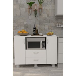 Fırın Mikro Dalga Bölmeli Kapaklı Çekmeceli Çok Amaçlı Mutfak Balkon Dolabı Fırın Bölme, One Size