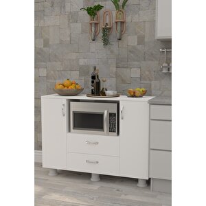 Fırın Mikro Dalga Bölmeli Kapaklı Çekmeceli Çok Amaçlı Mutfak Balkon Dolabı Fırın Bölme, One Size