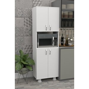 Fırın Mikro Dalga Bölmeli Alt Üst Kapaklı Çok Amaçlı Mutfak Balkon Dolabı Dört Kapaklı, One Size