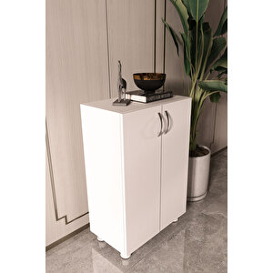 Ayakkabılık Dolabı Çift Kapaklı 2 Raflı Çok Amaçlı Dolap