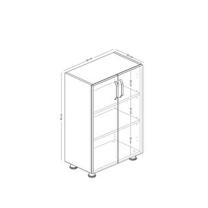 Ayakkabılık Dolabı Çift Kapaklı 2 Raflı Çok Amaçlı Dolap