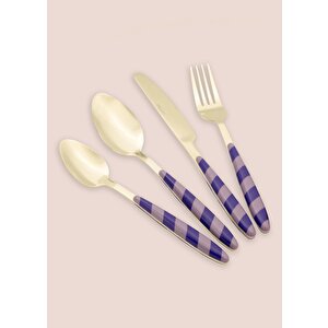 Joy Çatal Kaşık Bıçak Takımı Mor Gold 24 Parça