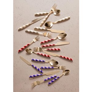 The Mia Joy Çatal Kaşık Bıçak Takımı Yeşil Gold 36 Parça