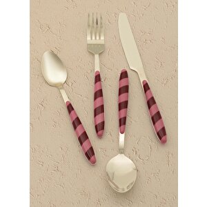 Joy Çatal Kaşık Bıçak Takımı Pembe Gold 24 Parça