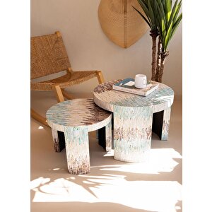 Sedef Tabure Yan Sehpa 50x40 Cm Tlc0120