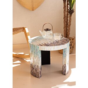 Sedef Tabure Yan Sehpa 66x48 Cm Tlc0119