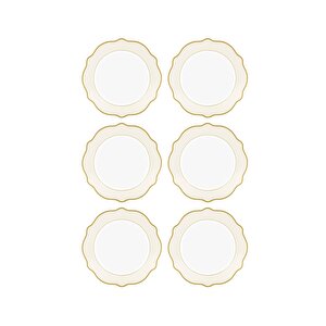 Jaswely Pasta Tabağı 6 Parça Krem 21 Cm
