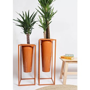 Prizma Vazo Saksı Terracota 70x30x30 Cm