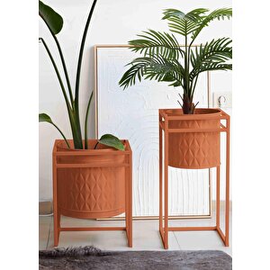 Prizma Vazo Saksı Terracota 45x35x35 Cm