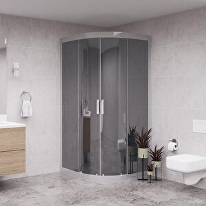 Silver Luna 6mm Reflekte Cam Oval Duşakabin 100x100 cm