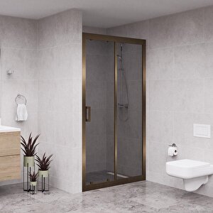 Bronze Nexa 6mm Füme Cam 1 Sabit 1 Sürgü İki Duvar Arası Duşakabin 119 cm