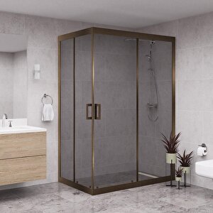 Bronze Diora  6mm Füme Cam Dikdörgen Duşakabin 90x130 cm
