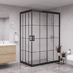 Black Diora 6mm Karolajlı Dikdörtgen Duşakabin 70x110 cm