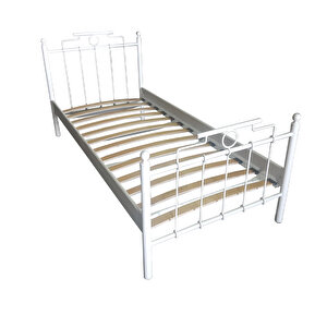 Harkon Tek Kişilik Metal Karyola - Beyaz