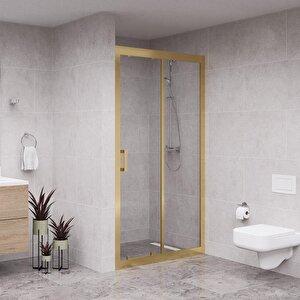 Gold Nexa 6mm Şeffaf Cam 1 Sabit 1 Sürgü İki Duvar Arası Duşakabin 118 cm