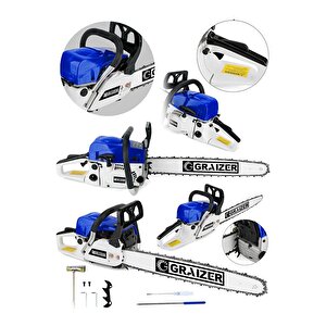 Alman St-9200 Benzinli Ağaç Odun Dal Kesme Makinesi Motorlu Testere Zincirli Ağaç Kesme Mavii