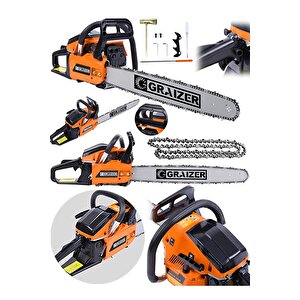 Alman Turbo 9200 Benzinli Ağaç Odun Dal Kesme Makinesi Motorlu Testere Zincirli Ağaç Kesme