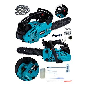 Alman Turbo-2500 Benzinli Testere Ağaç Odun Dal Budama Ve Kesme Testeresi Hızar Motoru