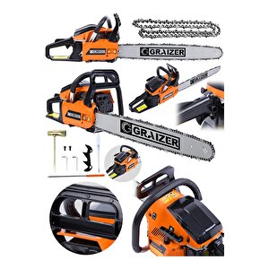 Alman Turbo 9100 Benzinli Ağaç Odun Dal Kesme Makinesi Motorlu Testere Zincirli Ağaç Kesme