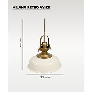 Milano Retro Avize Beyaz / Metal - E27 Duylu