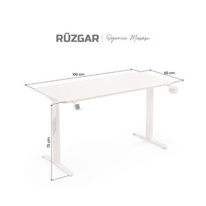 Xdrive Rüzgar Oyuncu Masası Beyaz (100x60)