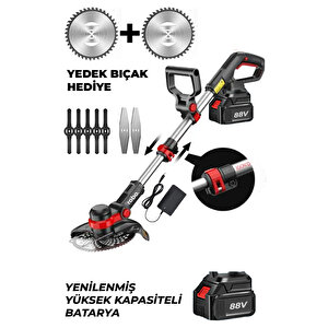 Şarjlı  Çim Biçme Makinesi Tırpan 88v