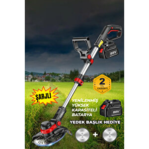 Şarjlı  Çim Biçme Makinesi Tırpan 88v
