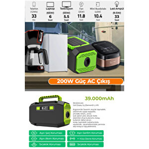 200 W Taşınabilir Güç Istasyonu Güç Kaynağı