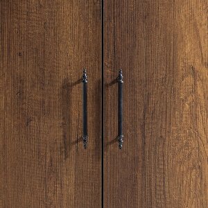 Dolap, Blesk 2 Kapaklı Çekmeceli Askılıklı Koyu Ceviz Gardırop