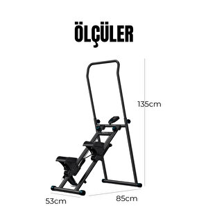 Katlanabilir Dikey Tırmanma Egzersiz Aleti Yeni Versiyon Siyah