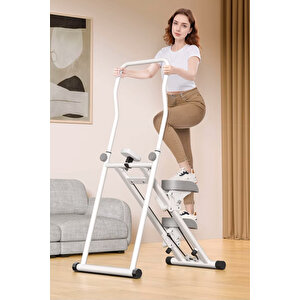 Katlanabilir Dikey Tırmanma Egzersiz Aleti Yeni Versiyon Beyaz