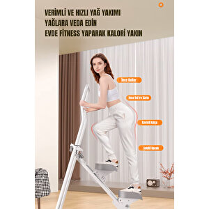 Katlanabilir Dikey Tırmanma Egzersiz Aleti Yeni Versiyon Beyaz