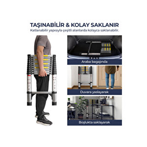 Paslanmaz Çelik Katlanır Merdiven 3.1 Metre