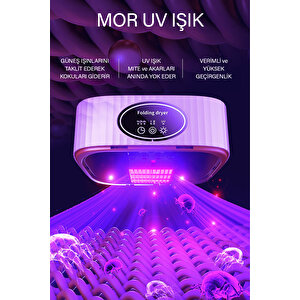 Katlanır Çamaşır Kurutma Makinesi Mor