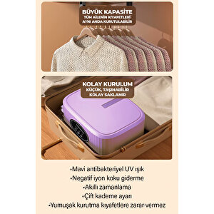Katlanır Çamaşır Kurutma Makinesi Mor