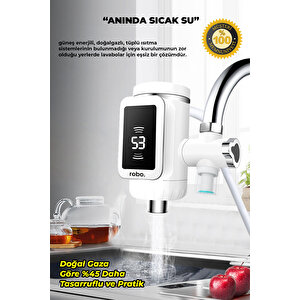 Taşınabilir Dijital Sıcak Su Musluğu Tüm Bataryalara Ve Musluk Tiplerine Uyumludur