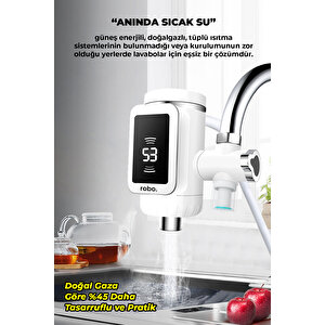 Taşınabilir Dijital Sıcak Su Musluğu Tüm Bataryalara Ve Musluk Tiplerine Uyumludur