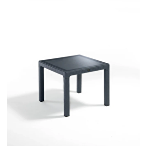 90x90 Rattan Masa Balkon Bahçe Teras Masası Kare Rattan Masa