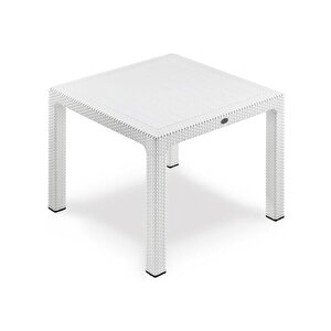 90x90 Rattan Masa Balkon Bahçe Teras Masası Kare Rattan Masa