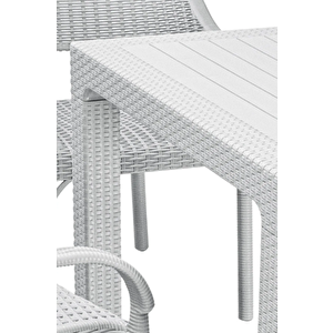 90x90 Rattan Masa Balkon Bahçe Teras Masası Kare Rattan Masa