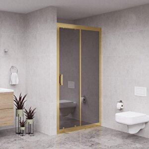 Gold Nexa 6mm Reflekte Cam 1 Sabit 1 Sürgü İki Duvar Arası Duşakabin 138 cm